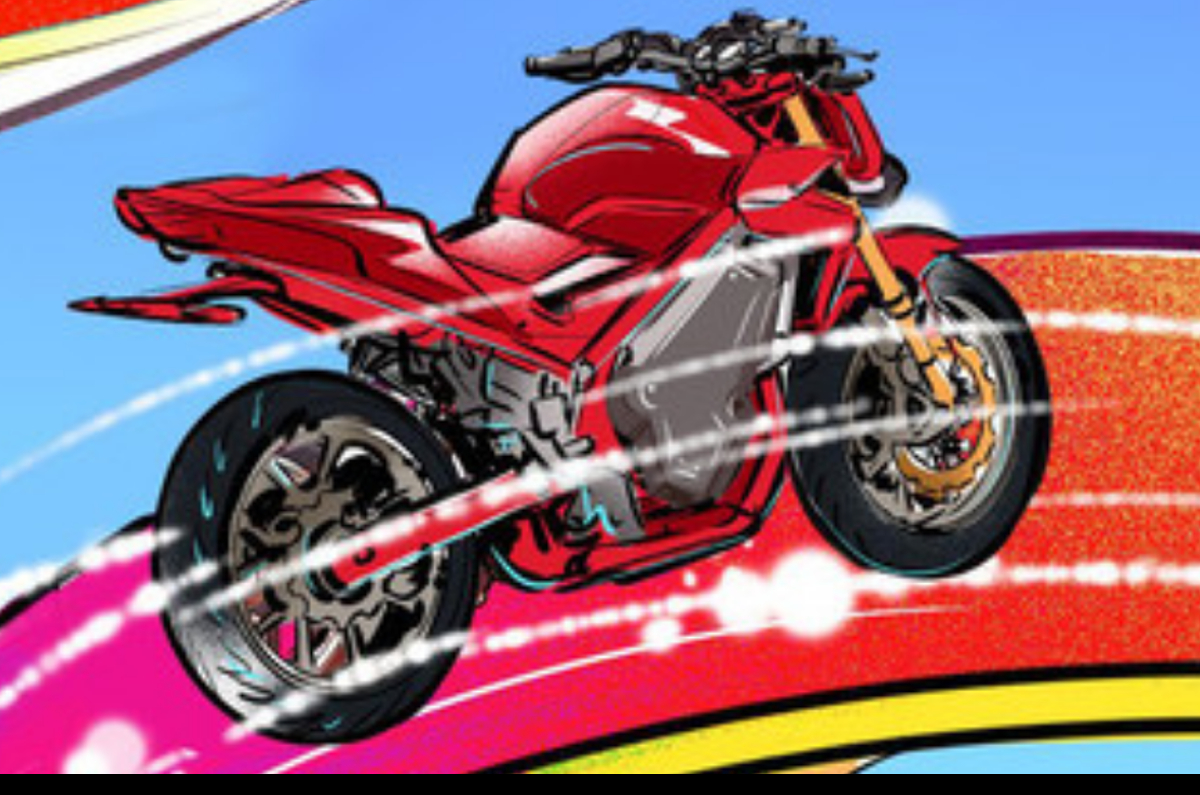 Honda electric bike teased in design sketch.